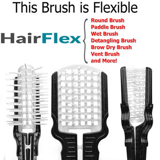 3 views of the hair flex brush